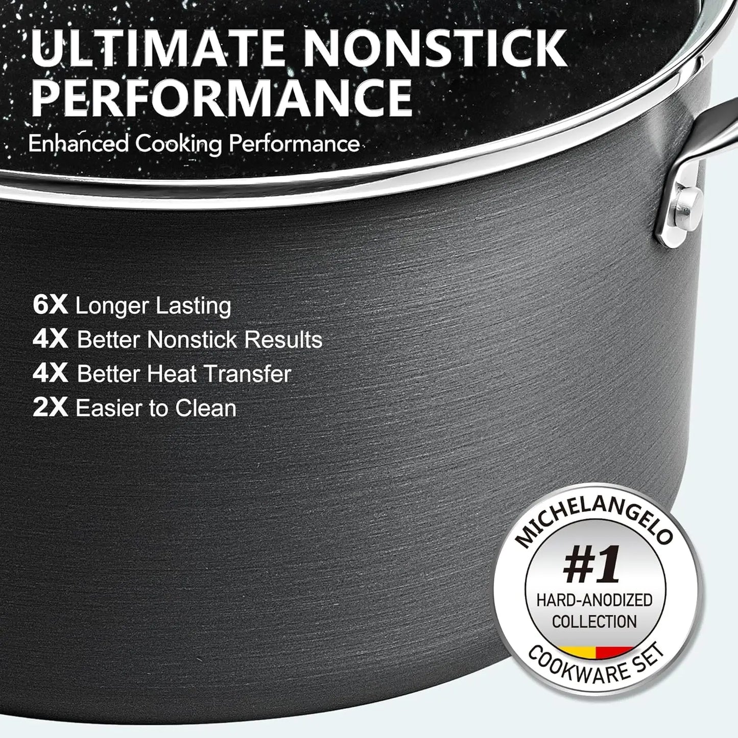 Hard Anodized Saucepan Set With Lids Nonstick Induction Pots