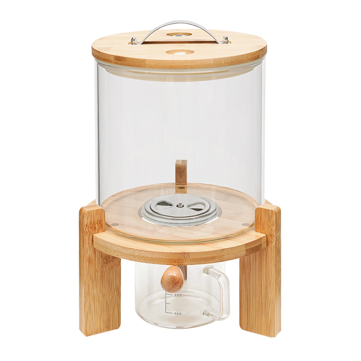 Glass Cereal Dispenser With Valve For Pantry Organization